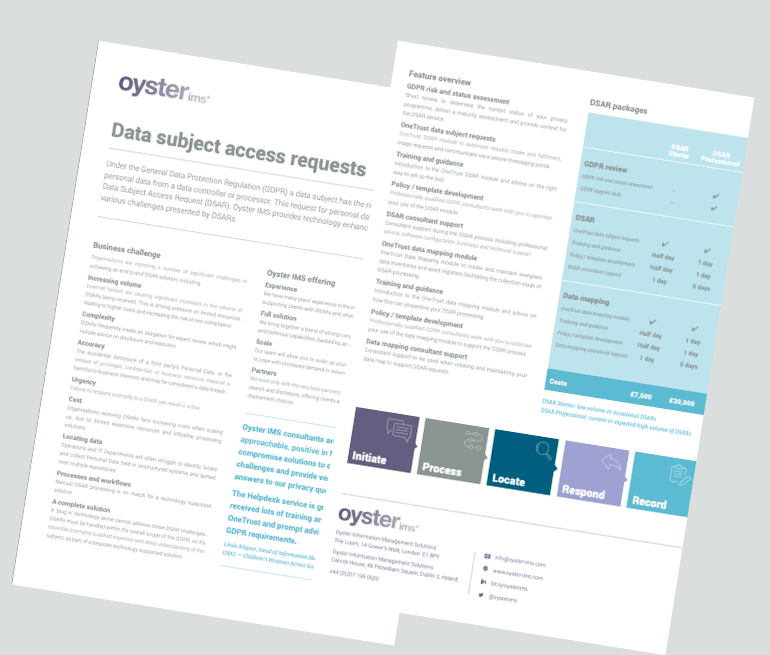 View - DSAR Data sheet