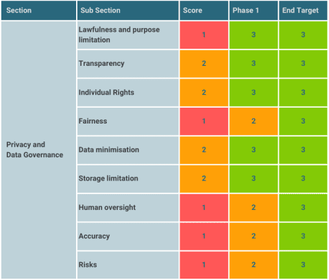 AI Risk Report - RAG table for PRIVACY & DATA GOVERNANCE - Oyster IMS